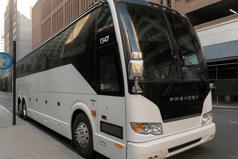 a Pleasanton Coach Bus Service coach bus