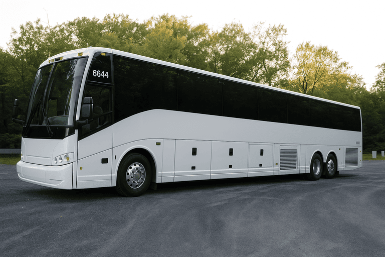 exterior of Pleasanton Coach Bus Service coach bus