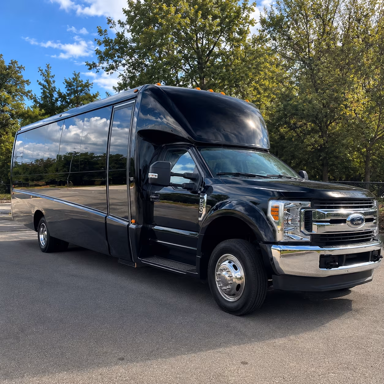 minibuses for smaller prom groups heading out from pleasanton
