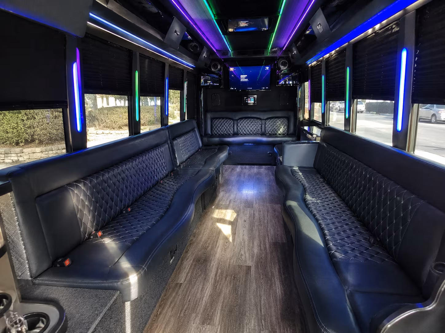 pleasanton 15 passenger party bus interior