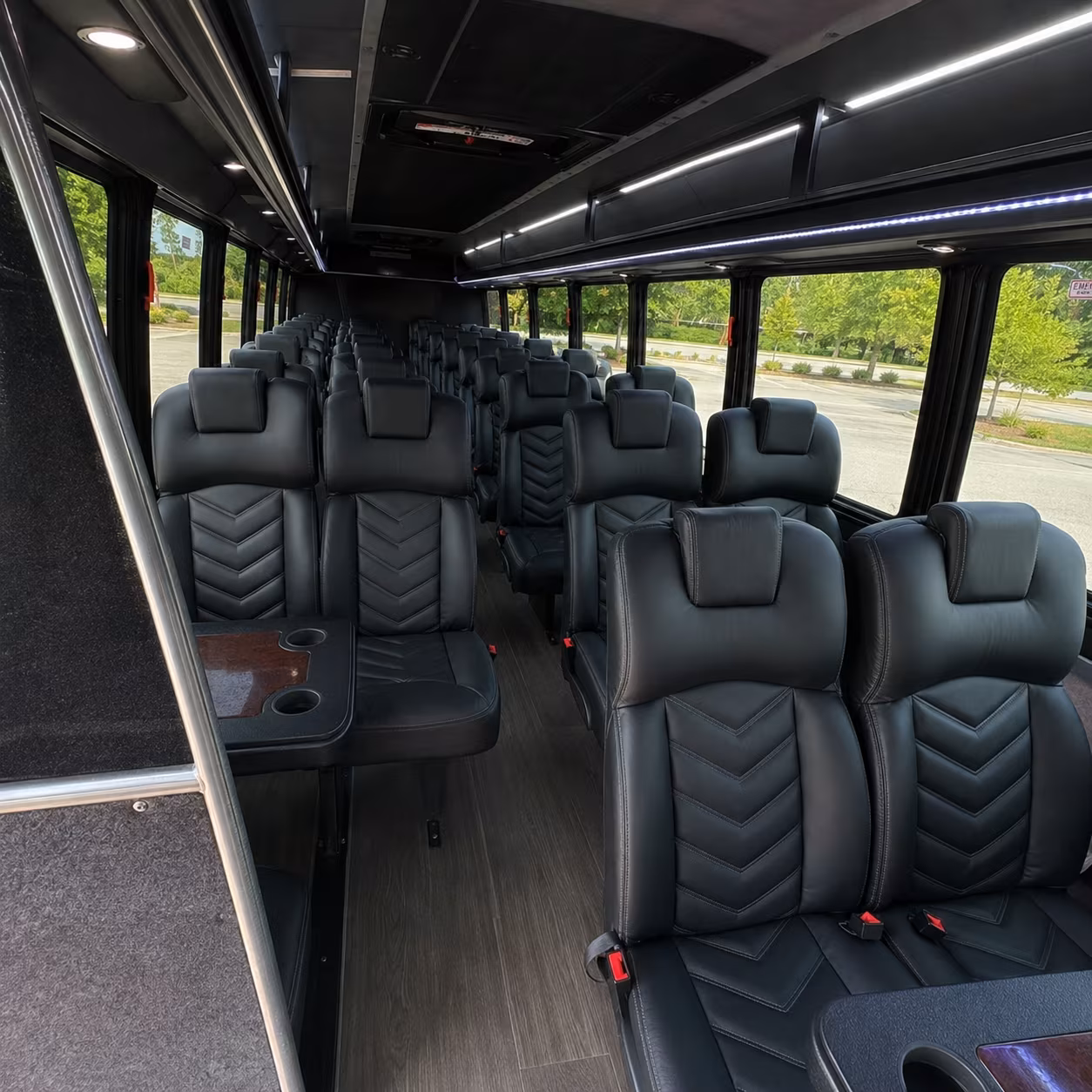 pleasanton 25 passenger minibus interior