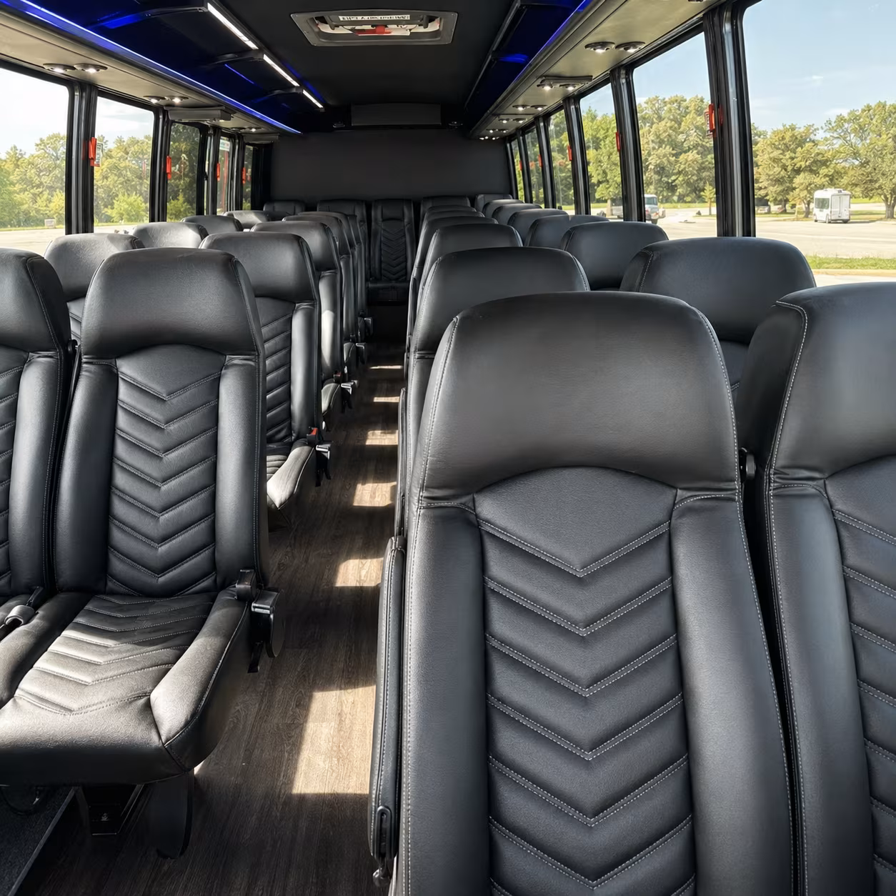 pleasanton 28 passenger minibus inside