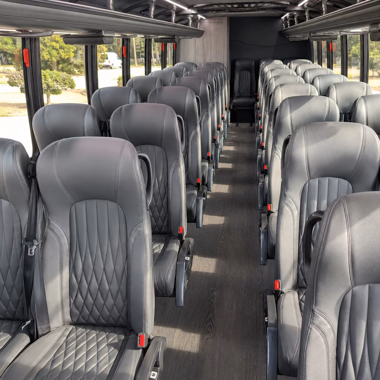 pleasanton 35 passenger minibus interior