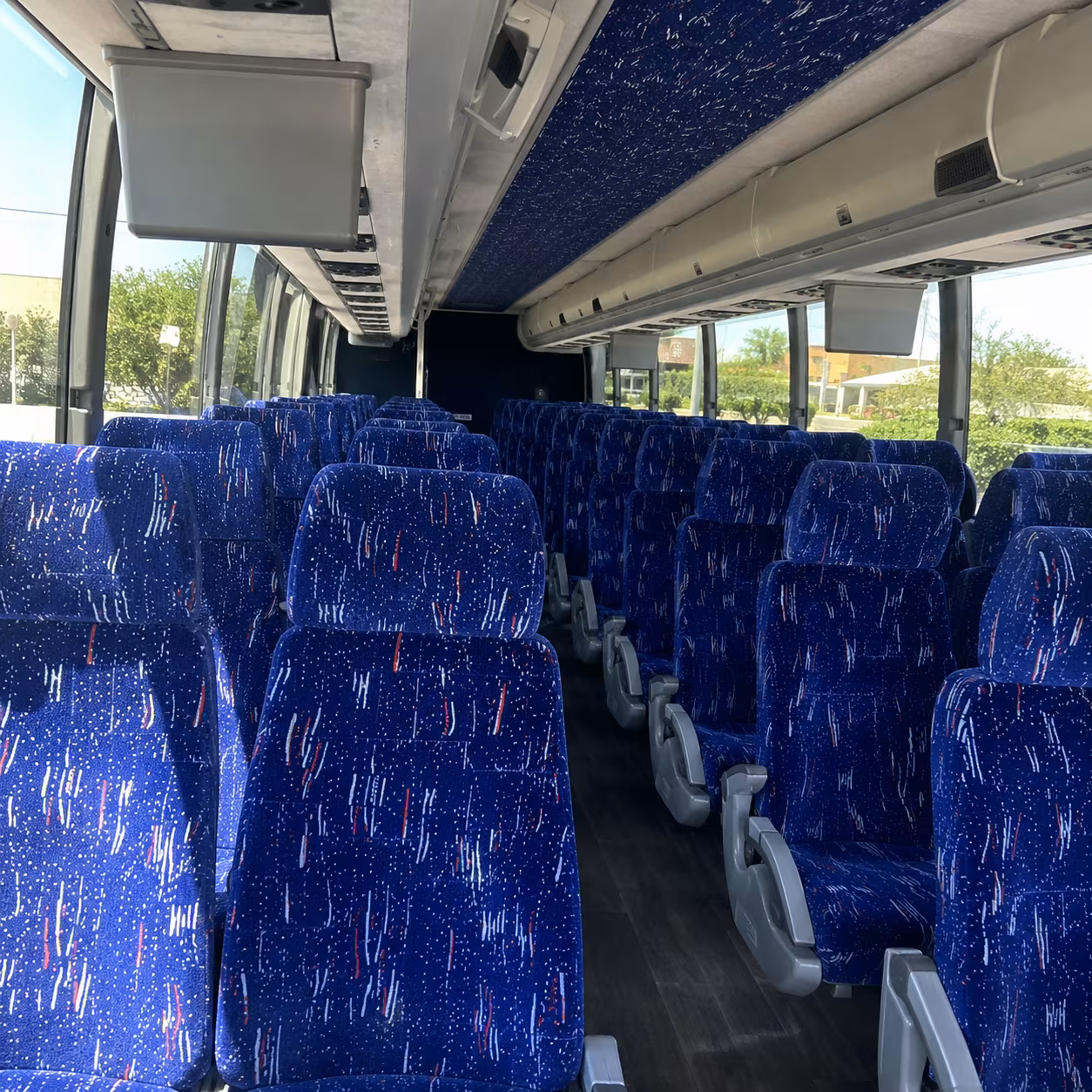 pleasanton 56 passenger charter bus interior