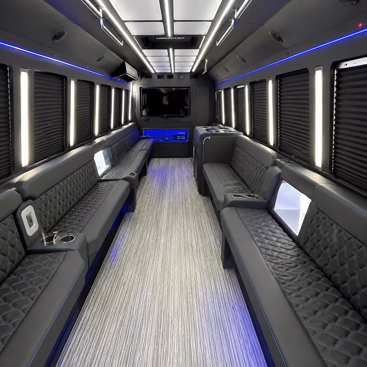 pleasanton party bus inside