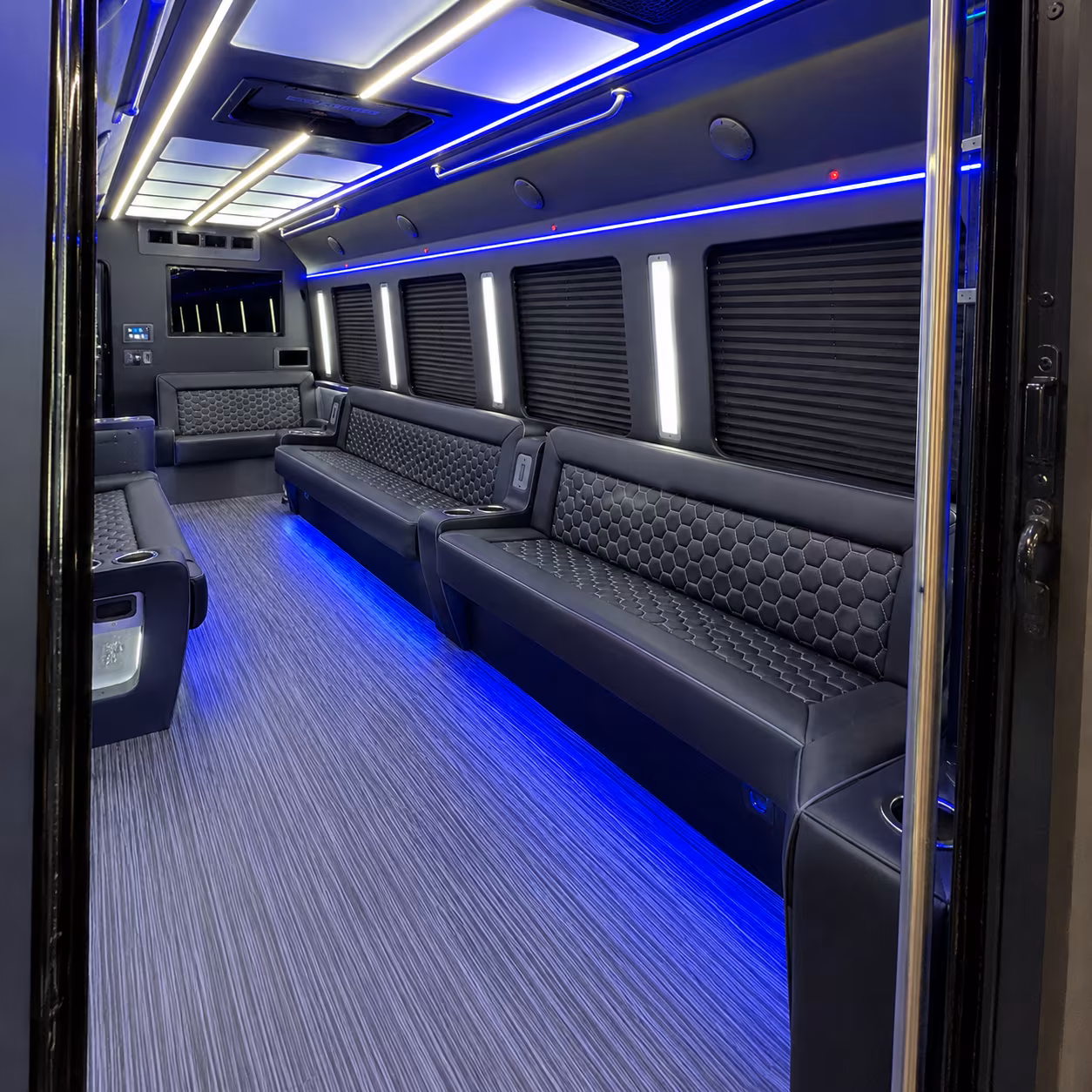pleasanton party bus interior